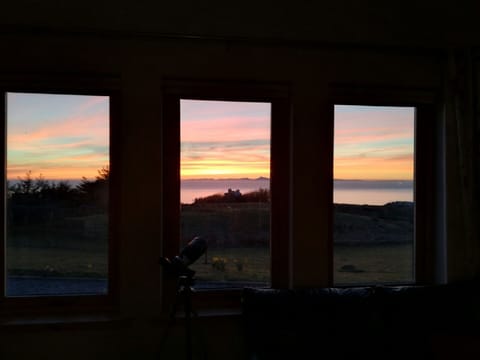 Sunset view over Outer Hebrides from living room