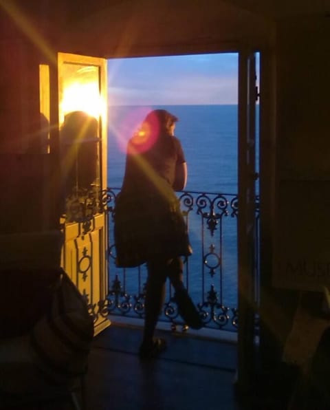 Iaia at the living room window