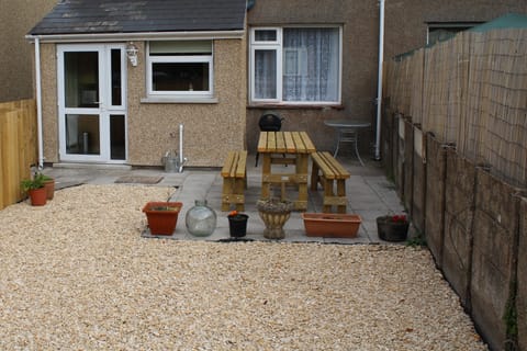 Barbecue and outdoor seating area