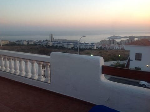 dusk view to los cristianos harbour