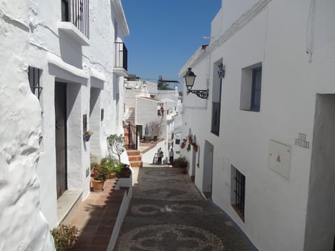 Street looking down onto our street terrace.