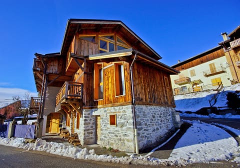The chalet from the road below.