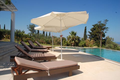 Spacious pool terrace