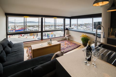 Views over The Cobb from the kitchen living area