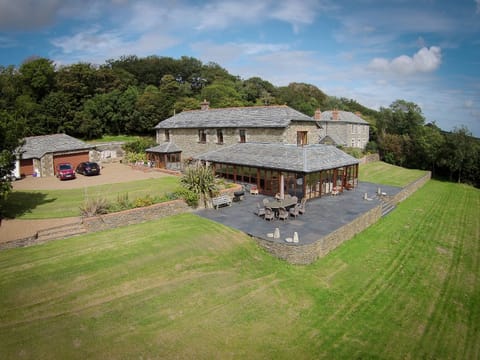 Aerial view of 'Little Hendra' and neighbouring property 'Hendra Barn'