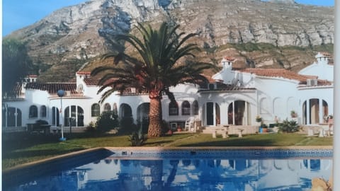 Looking at the house with Montgo mountain in the background