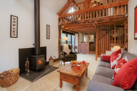 The lounge looking toward the kitchen and mezzanine