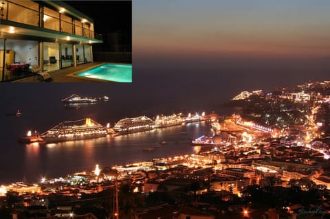 Villa and view - night time