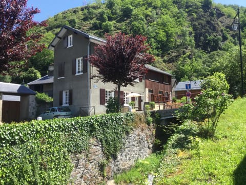 The house sits next to a waterfall and rushing stream. It gets full sun all day.