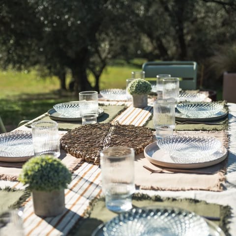 Outdoor banquet area