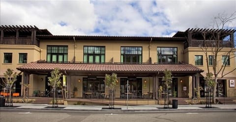 The loft spaces are above shops and restaurants from street level in Mill Valley