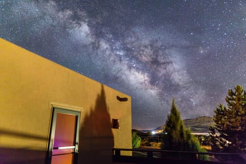 Milky Way over the Moab Rim, seen from our deck.  Actual image, not photoshop!