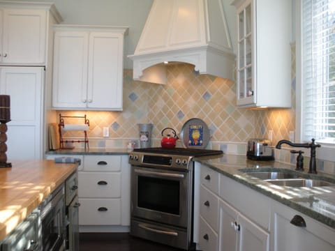 Custom kitchen cabinetry and high-end appliances