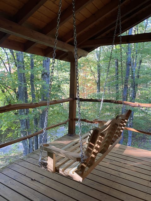 front porch swing overlooks the valley