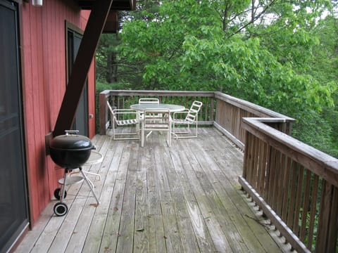 Deck with eating area. Chaise lounge also on deck for reading or napping.