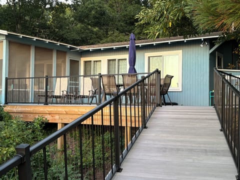 Lake side deck and screen porch.