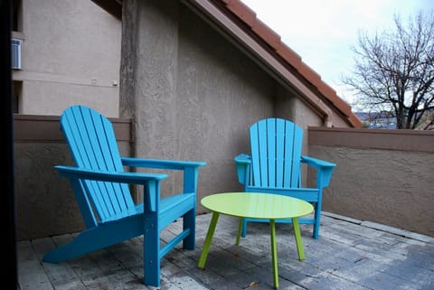 The patio seating is perfect for morning coffee and evening sunsets. 