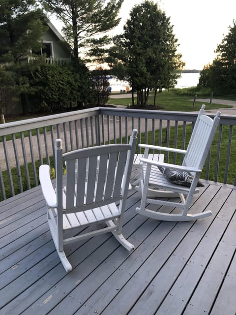 Morning or evening the porch is a great place to relax. 