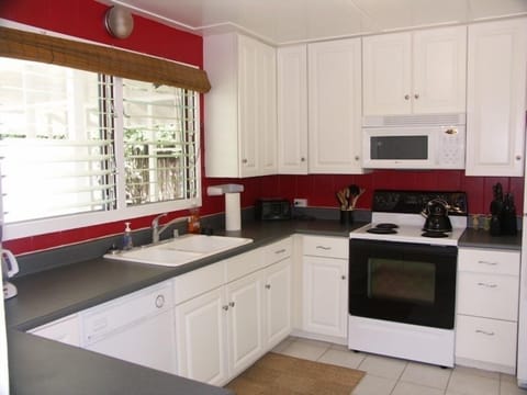 Too tired to go out? Make yourself something in your fully-equipped kitchen