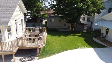 Deck and backyard