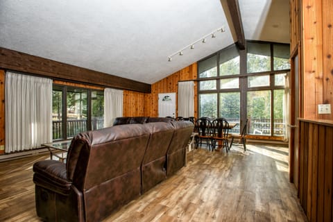 Hardwood floors & large windows provide a little more luxury in the wilderness.