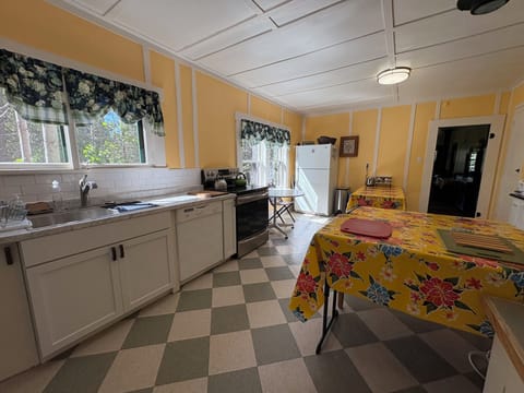 When we host workshops this kitchen has plenty of space for food prep & service