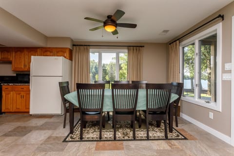 Lower level table - Seats 8! Perfect for games, meals and snacks!