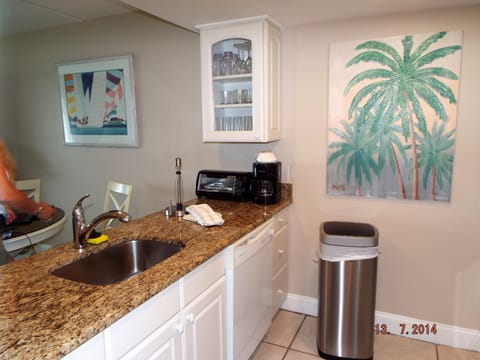 New granite in kitchen new sink and appliances fully stocked kitchen for cooking