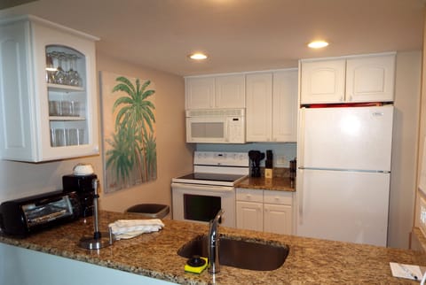 Kitchen fully appointed for cooking 