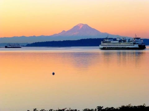 Sunrise, Mt. Rainier and Ferry from Pearl's Beach House