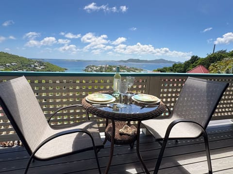 You will enjoy dining out on the balcony during the day....