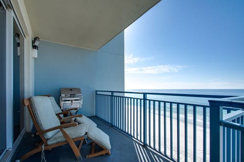 Balcony With Grill, 2  Loungers, Table & Chairs. Pier Park Pier Visible 