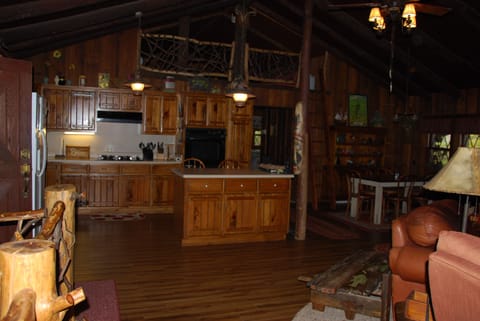 Kitchen with loft above