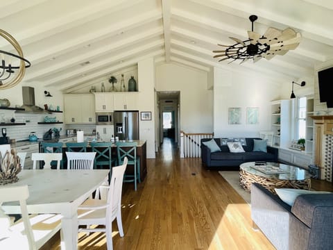 Open concept kitchen/living room/dining area