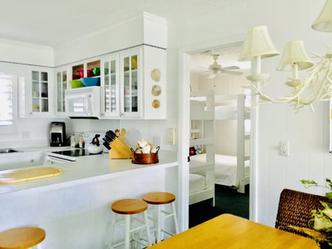 Kitchen, dining and bunk room.