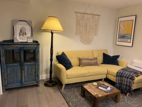 living room open to kitchen area
