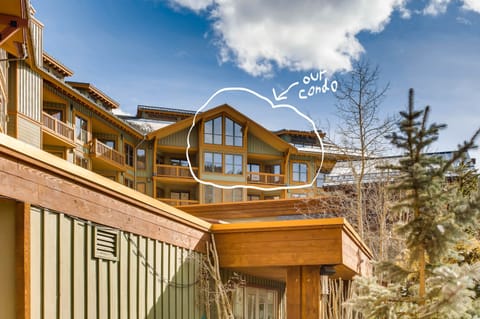 View looking up at the condo.