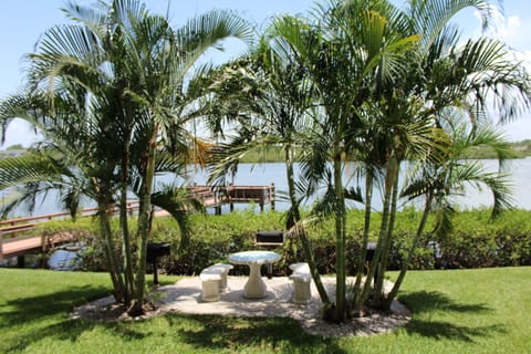 Barbecue grill and private dock are yours