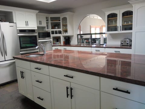 This side of the island is equipped with all cooking dishes and utensils.