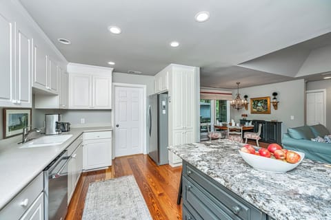 Large kitchen that is well stocked so you can cook "from home".
