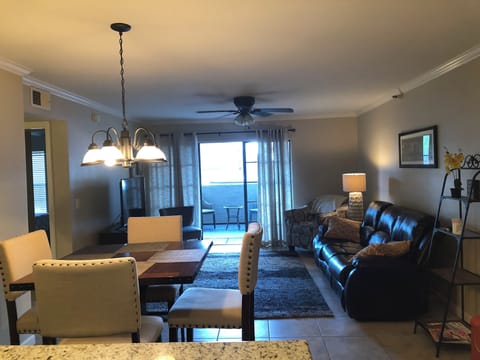 Open concept living with view from Kitchen 