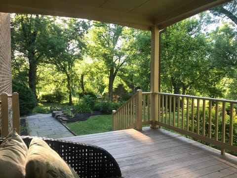 Porch leading to mill and pool
