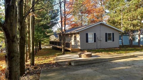 Looking from road/parking area back at house. Private fire pit for bonfires!