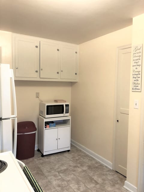 Microwave and storage.