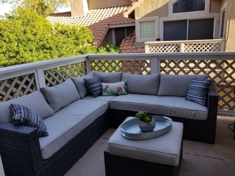 Outside patio with mister system