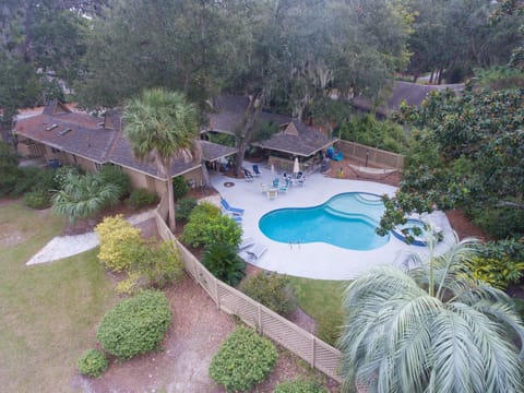 Fenced in, backyard oasis with pool and hot tub