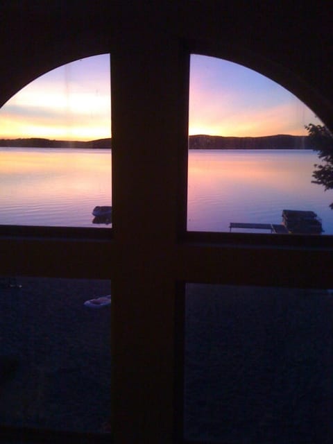 View from the loft... Most evenings the lake is calm, the surface like glass.
