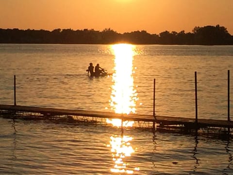 Watching the sunset from the beach. 