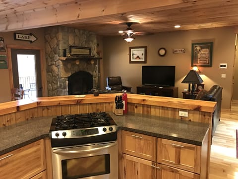 Open kitchen to living area