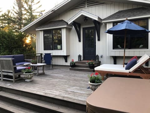 Deck with hot tub